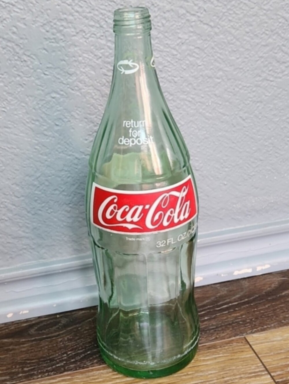 Vintage Retro Coca Cola Coke 32 oz Glass Bottle Vase